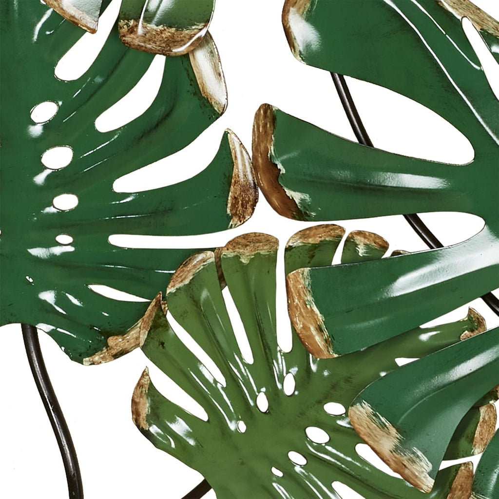 Touch of Class Tropic Monstera Leaves Arched Wall Art - Metal - Black, Bronze, Green - Tropical Decor for Bedroom, Bathroom, Dining Room, Living Room, Office - Openwork Dimensional