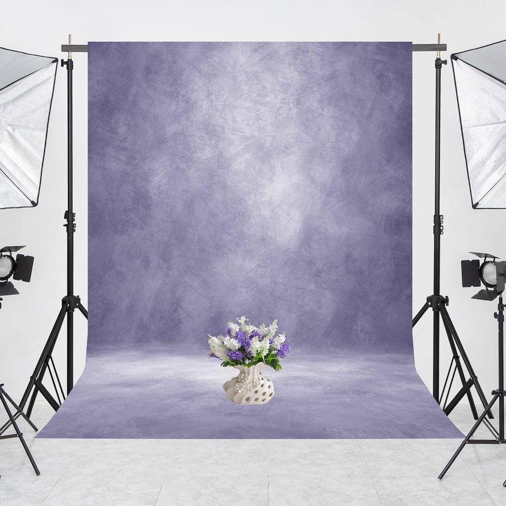 Abstract Professional Photography Backdrop for Portrait Photo Props Booth Background Photoshoot Studio with Polyester Fabric Roller Pocket on Top(8x12ft,Light Purple,No Stand)