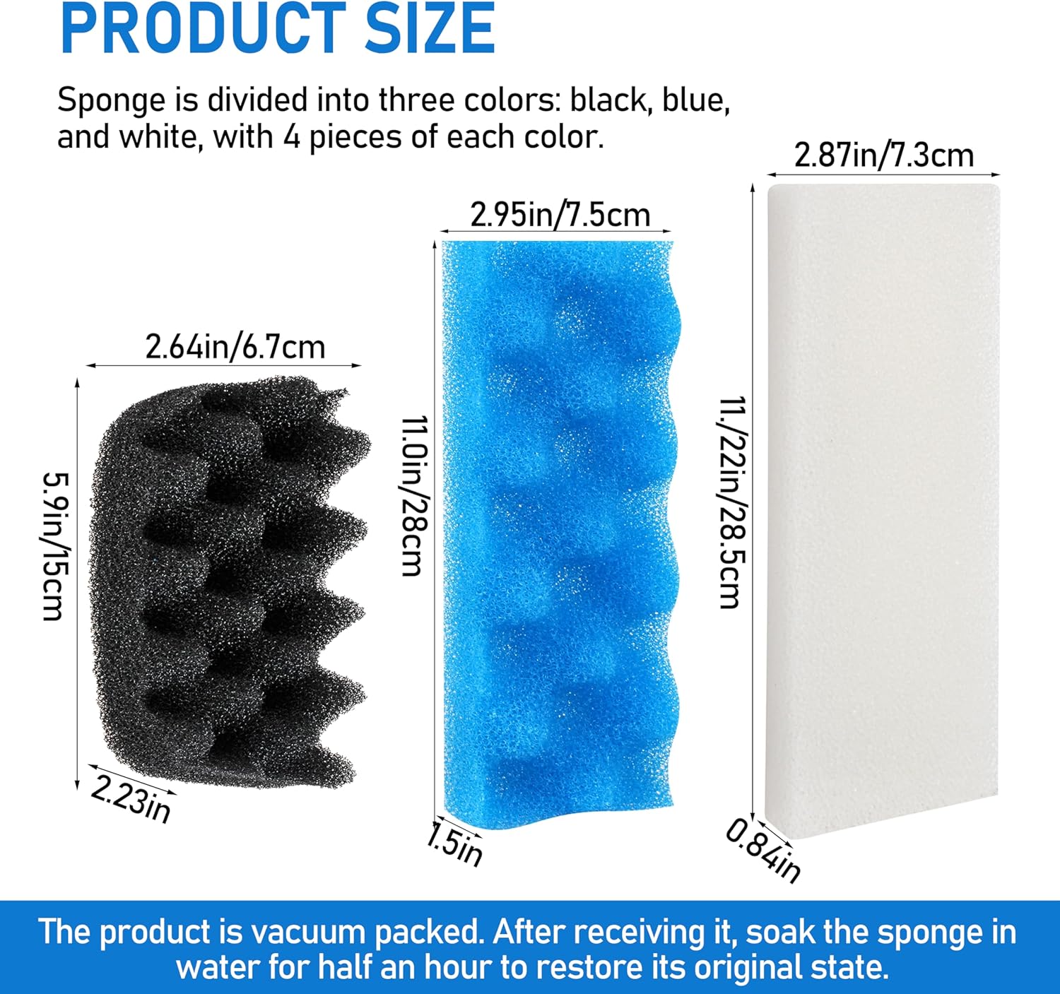 406/407 Bio Foam Value Pack for Fluval 406/407 Canister Filters,Replacement Aquarium Filter Media,12Pcs