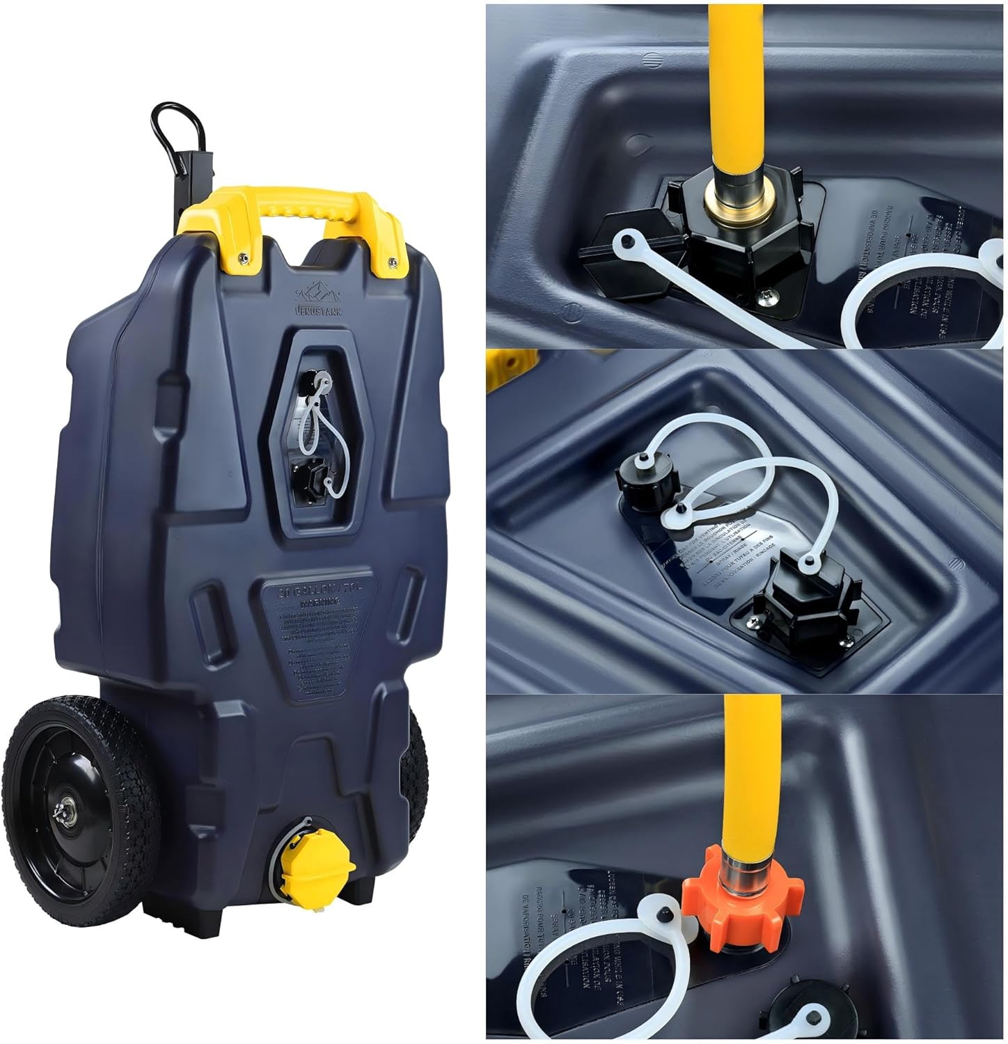 20 Gallon RV Portable Waste Tank 2 Wheel Tote Tank