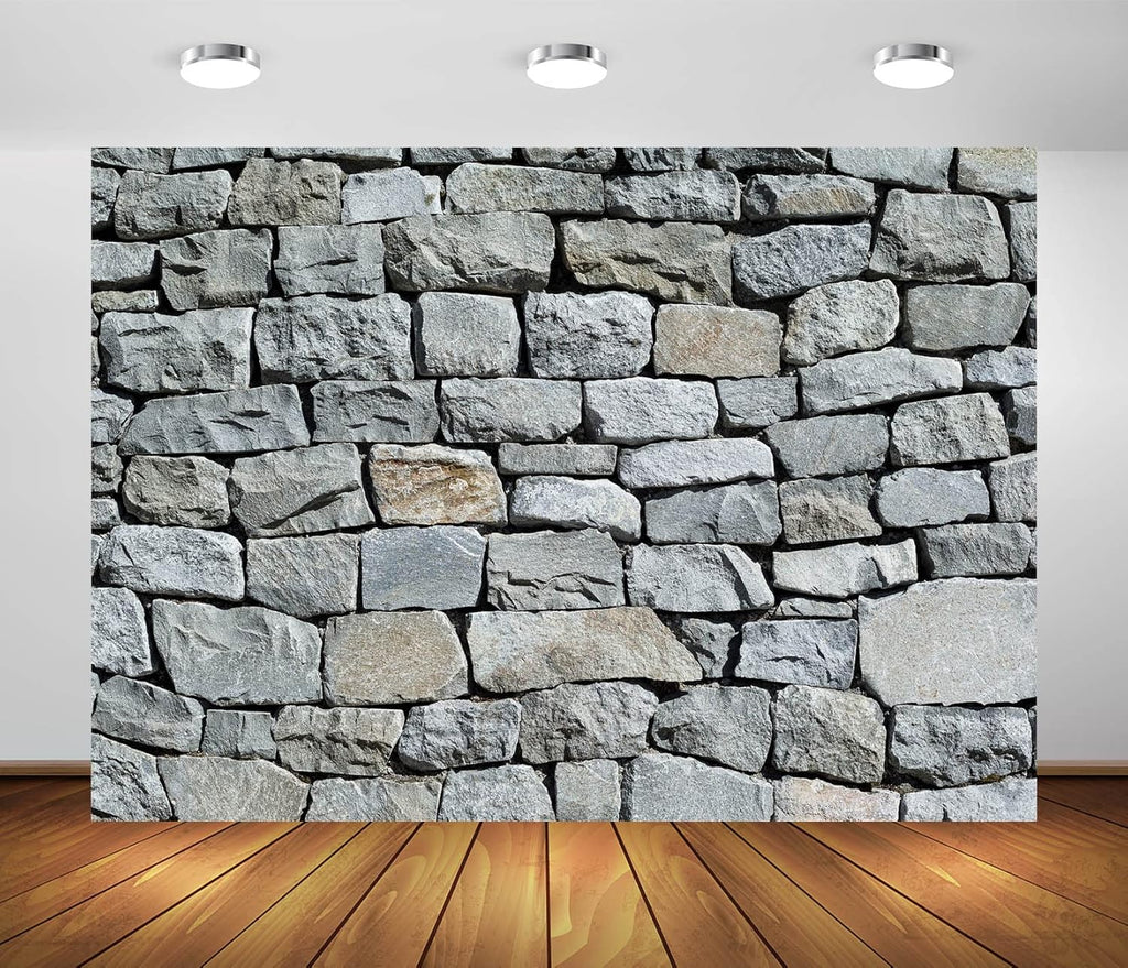 BELECO 10x8ft Fabric Vintage Brick Stone Wall Backdrop for Photography Ancient Rock Wall Textured Brick Stone Background Wallpaper Stone Wall Birthday Party Decorations Studio Booth Photo Props
