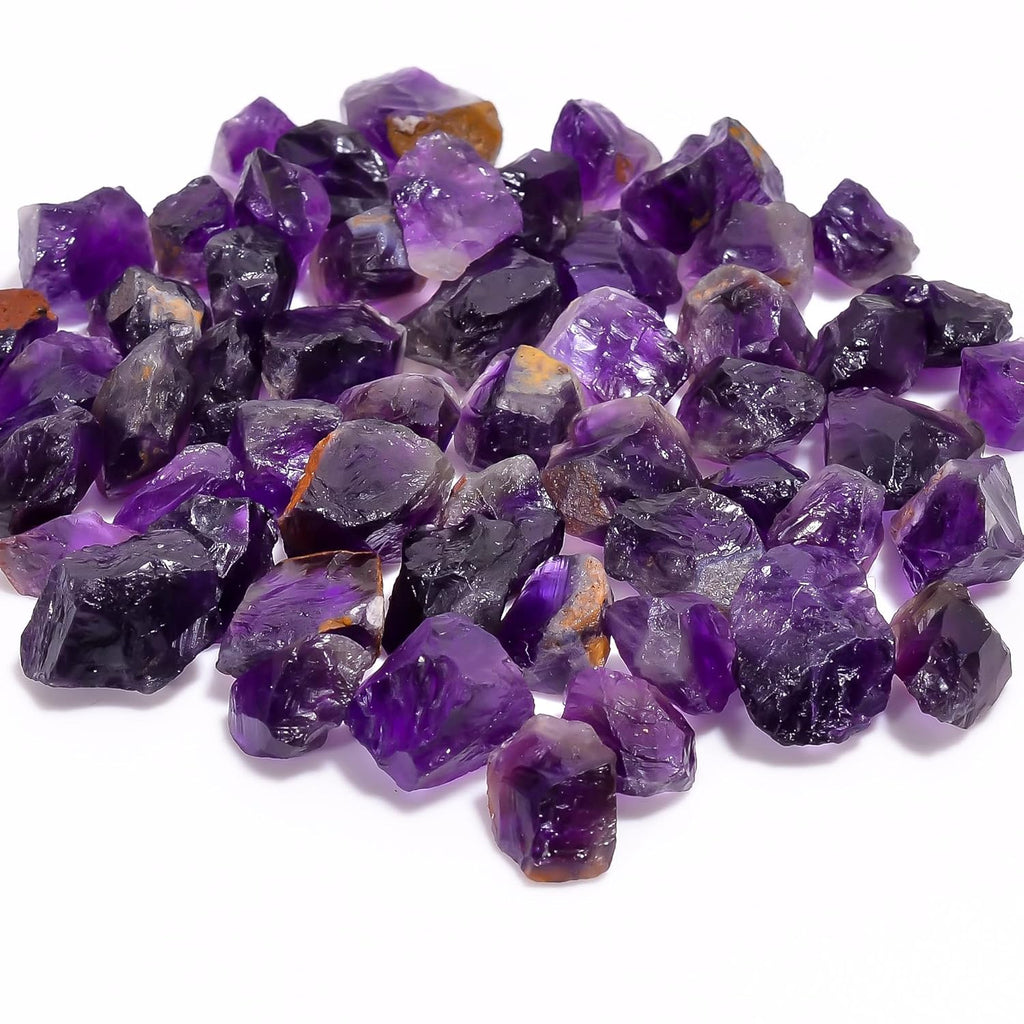 100 carats Raw Amethyst Rough Gemstone, Natural Crystals, Healing Stones, Wholesale Lot, Jewelry Making Supply, 10 to 16mm, 8 to 10pcs