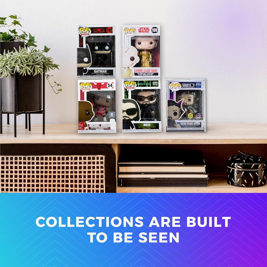 8-Pack Clear Hard Plastic Funko Pop Protector Display Cases for 4" Figures, Stackable Display Cases, Made in USA by Gary Plastic Packaging