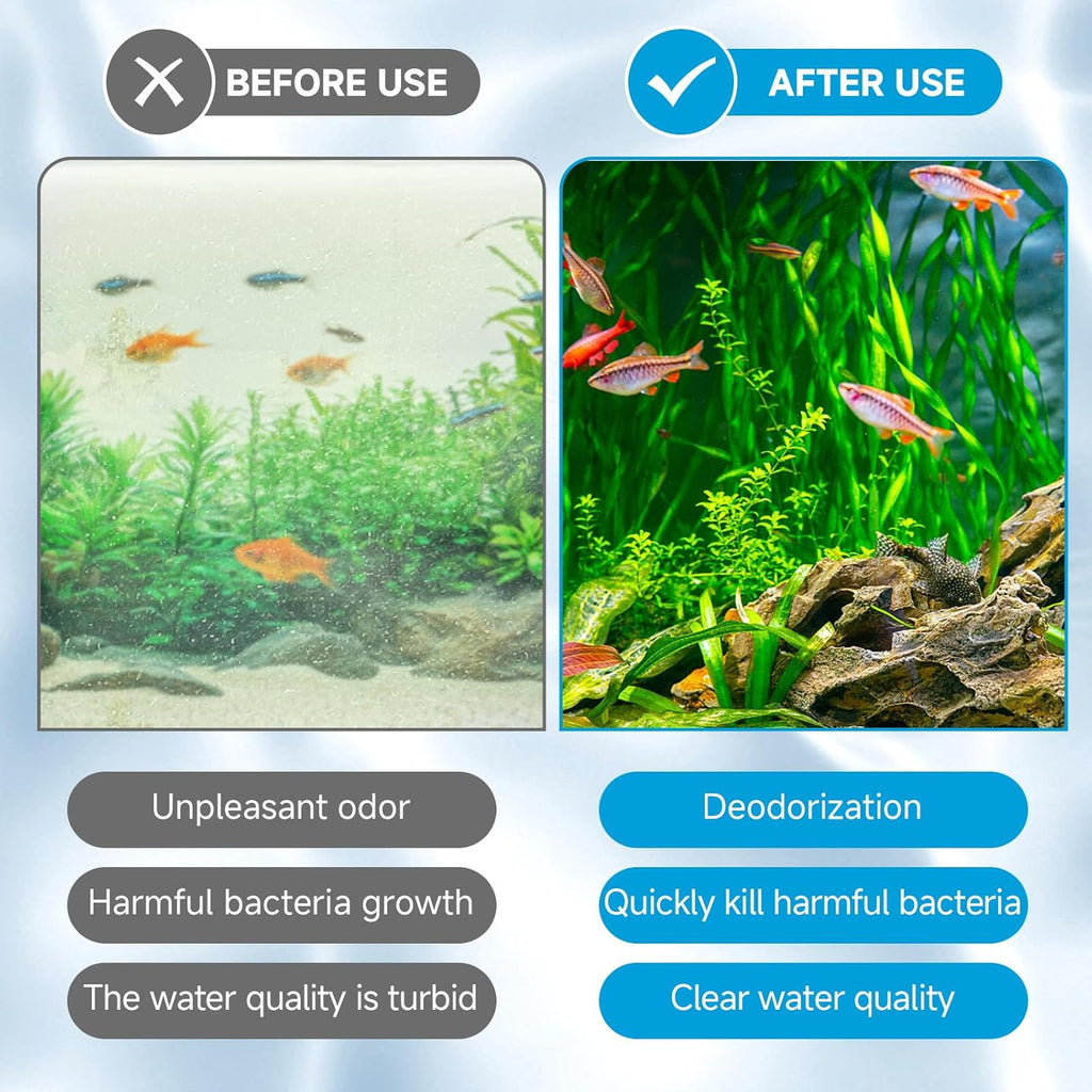 AQQA 12 Packs Aquarium Filter Cartridges with Activated Carbon - Remplacement Fish Tank Filters Cotton