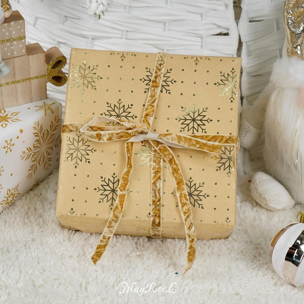 MAYREEL 3/8 Inch Khaki Crushed Velvet Ribbon Beige Vintage for Flower Bouquet Gift Wrapping Wedding Invitations Crafts Christmas Decorations Party 25 Yards