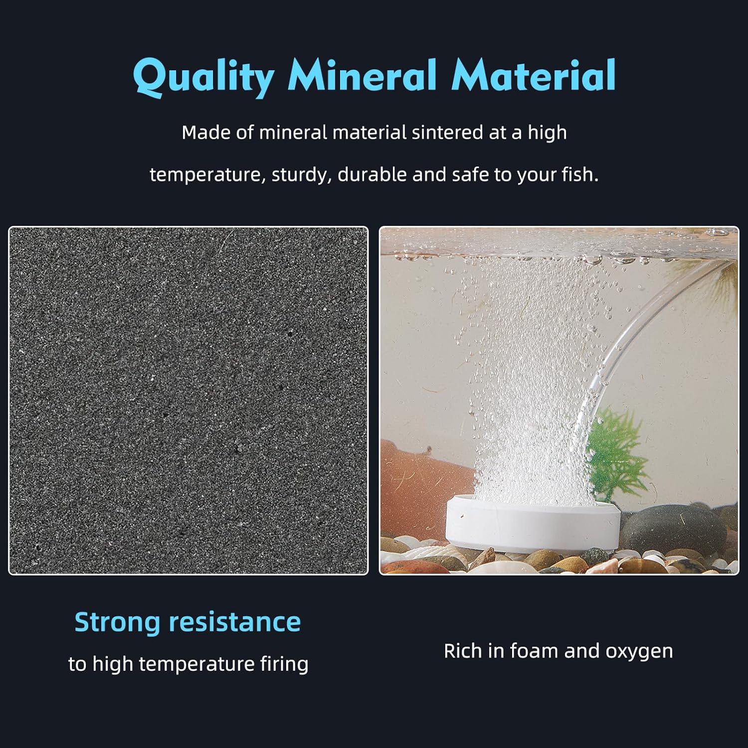 Rise Torrent Nano Air Stone with Case, Silent High-Oxygen Diffuser for Aquarium, Fish Tank & Hydroponics - 3.9 Inch White Small Bubble Diffuser Accessories (No Air Pump and Air Tube)