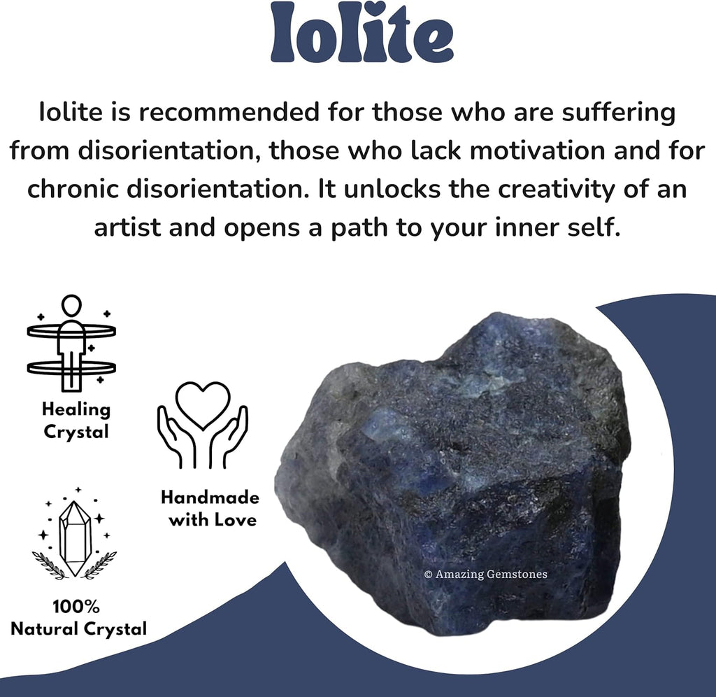 Amazing Gemstone Iolite Raw Crystals and Healing Stones, Natural Rocks for Tumbling and DIY Raw Stones and Crystals (5 Pieces)