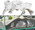Aquarium Cave Decor，Under Gravel Tunnel Hideout with Viewing Ports, Substrate-Friendly Fish Tank Decoration for Pleco, Shrimp & Corydoras (Black, Small)