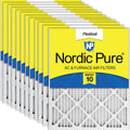 Nordic Pure 20x25x1 (19 1/2 x 24 1/2 x 3/4) Pleated MERV 10 Air Filters 12 Pack