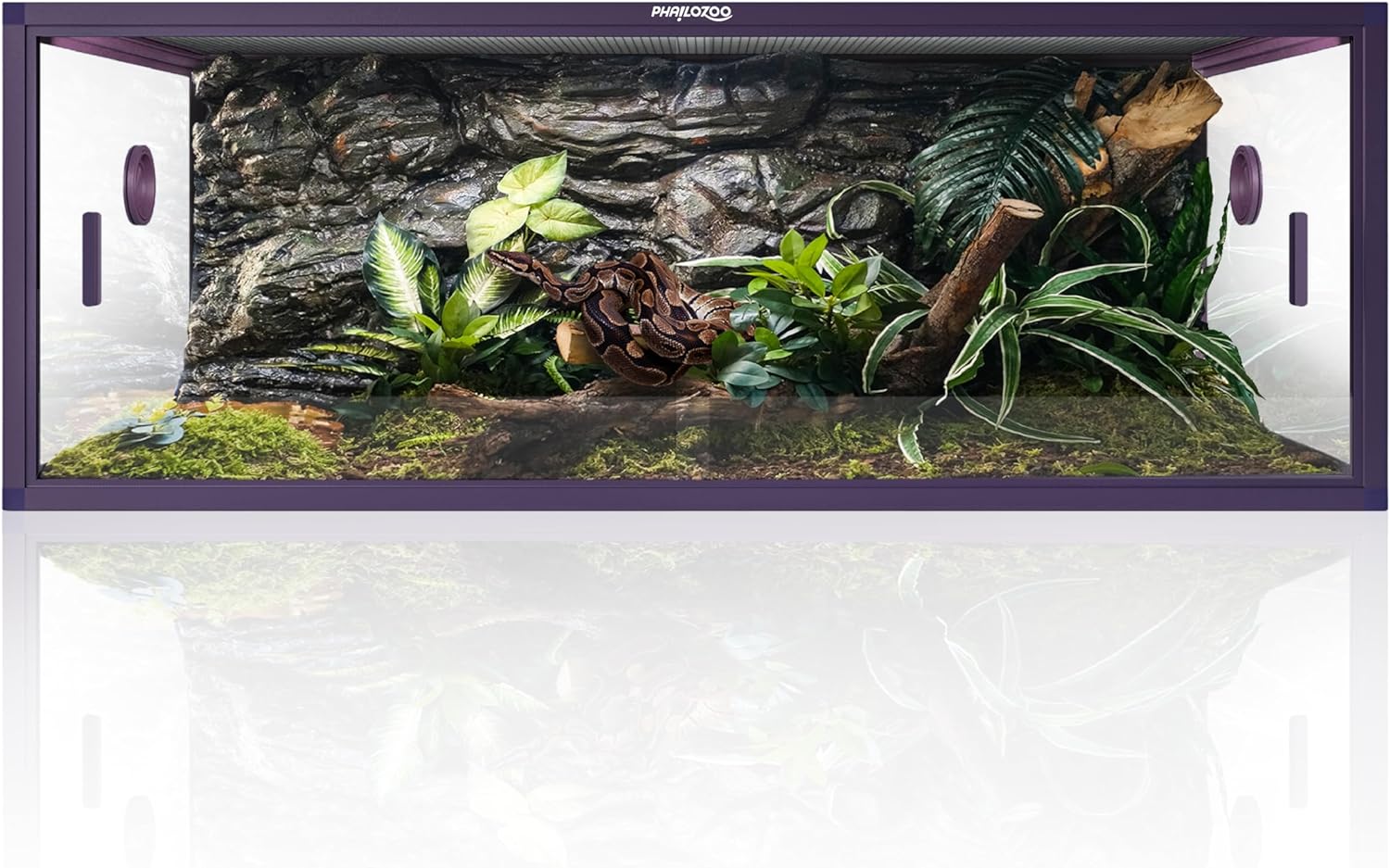 85 Gallon Reptile Tank, Front Opening Snake Tank for Easy Maintenance, Reptile Enclosure with Top Screen Ventilation 48''x24''x18''