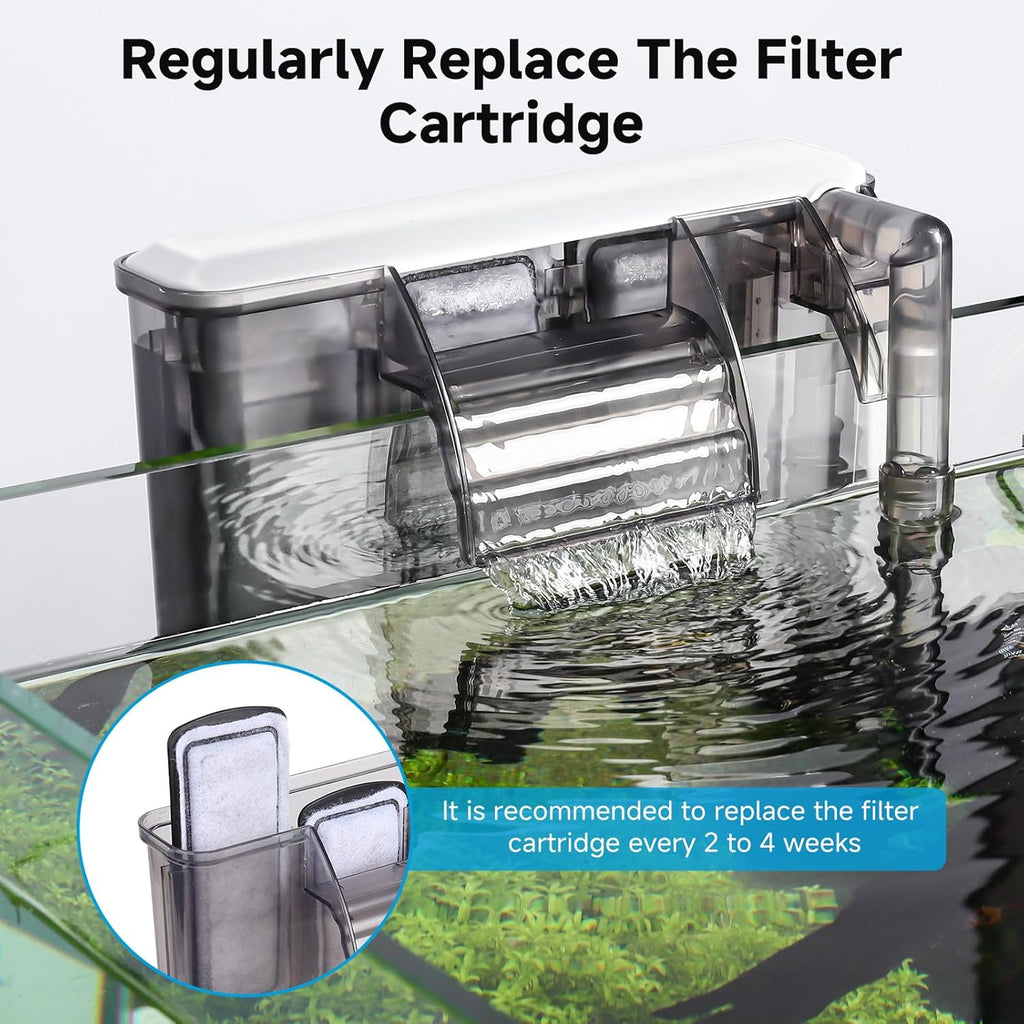 AQQA 12 Packs Aquarium Filter Cartridges with Activated Carbon - Remplacement Fish Tank Filters Cotton