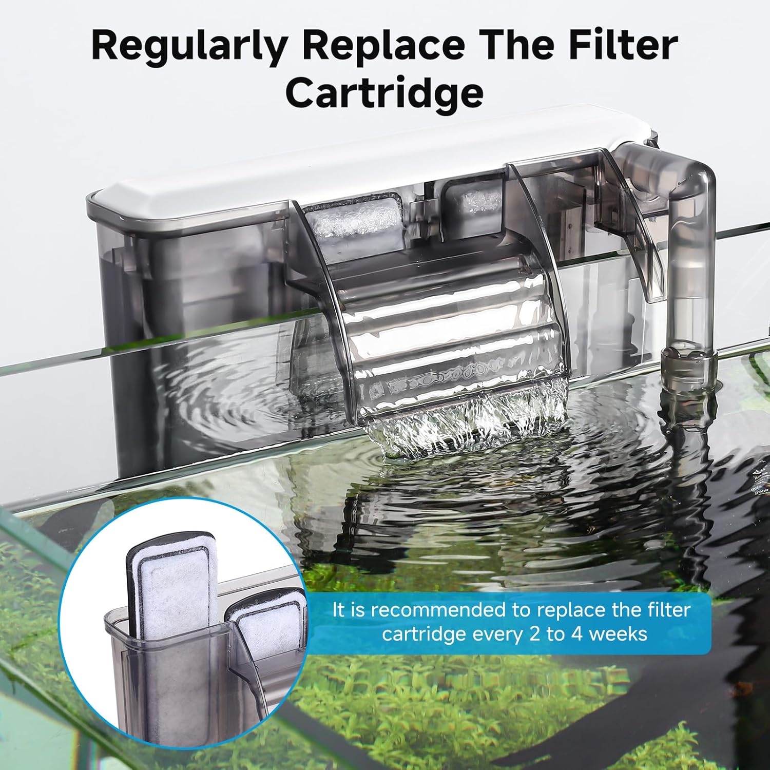 AQQA 16 Packs Aquarium Filter Cartridges with Activated Carbon - Remplacement Fish Tank Filters Cotton
