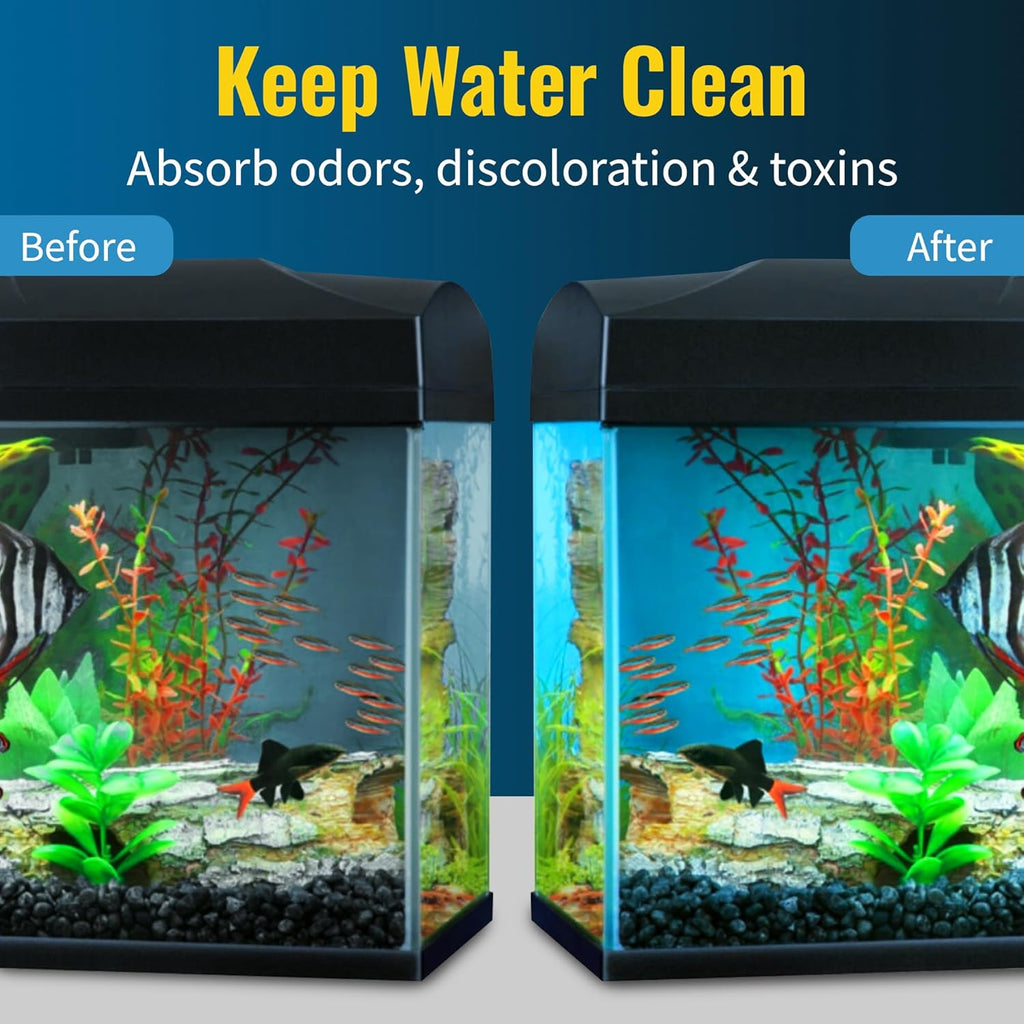 Aquarium Carbon Pad - Cut to Fit Carbon Infused Filter Pad Media for Clean & Clear Fish Tank and Ponds (Carbon filter, 10.5" x 36")