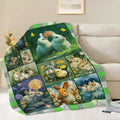 Bunny Throw Blanket Rabbit Bunny Stuff Gifts for Kids Girls Boys Adults Women Men Soft Cozy Warm Plush Fluffy Fuzzy Fleece Blanket 50''X60''