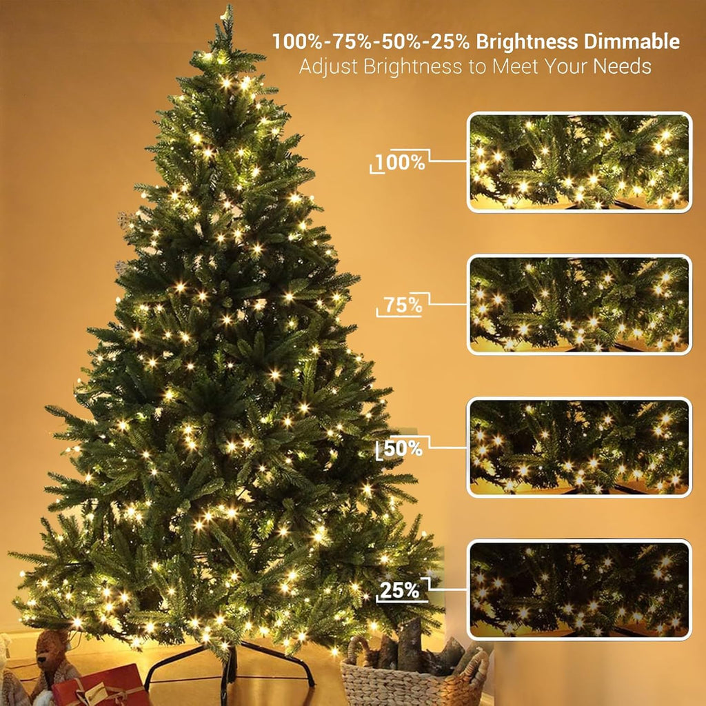 Upgraded 105FT 300 LED Fairy Lights Plug in Outdoor/Indoor, Timer & Remote & 8 Modes, Silver Wire Christmas String Lights, Waterproof Twinkle Lights for Xmas Tree Holiday Party Garden