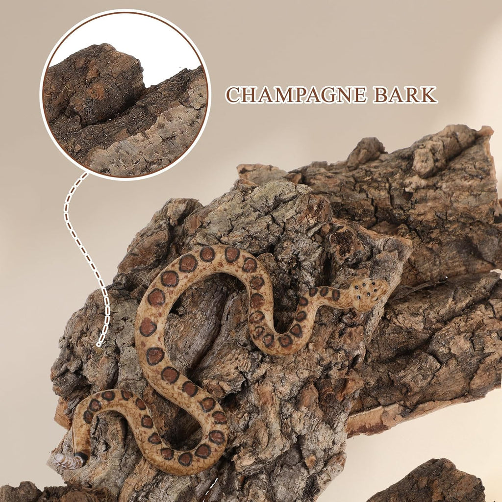4pcs Reptile Bark Decor Wood Reptile Terrarium Bark Decor Cork Barks Hide for Spider Lizard, Light Brown, 5. 11 X 1. 49 X 0. 39 Inch
