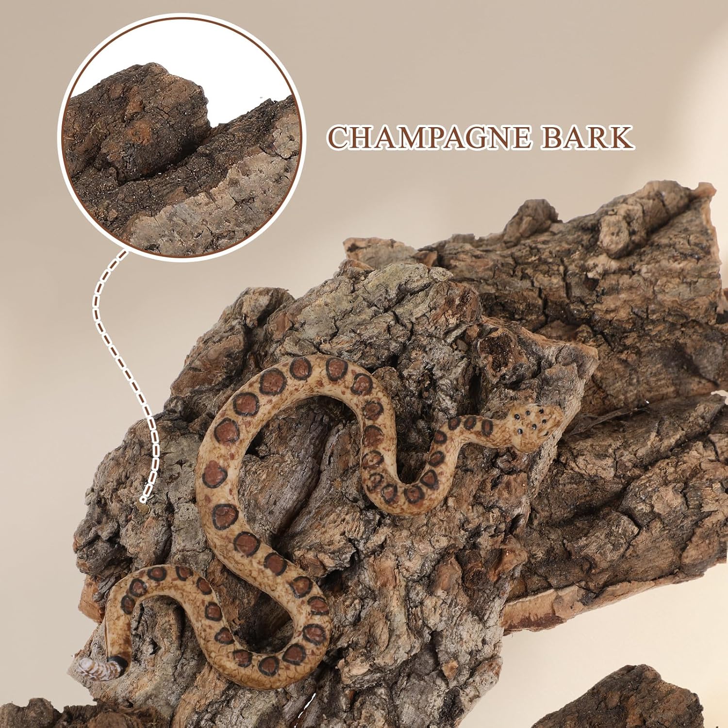 4pcs Reptile Bark Decor Wood Reptile Terrarium Bark Decor Cork Barks Hide for Spider Lizard, Light Brown, 5. 11 X 1. 49 X 0. 39 Inch