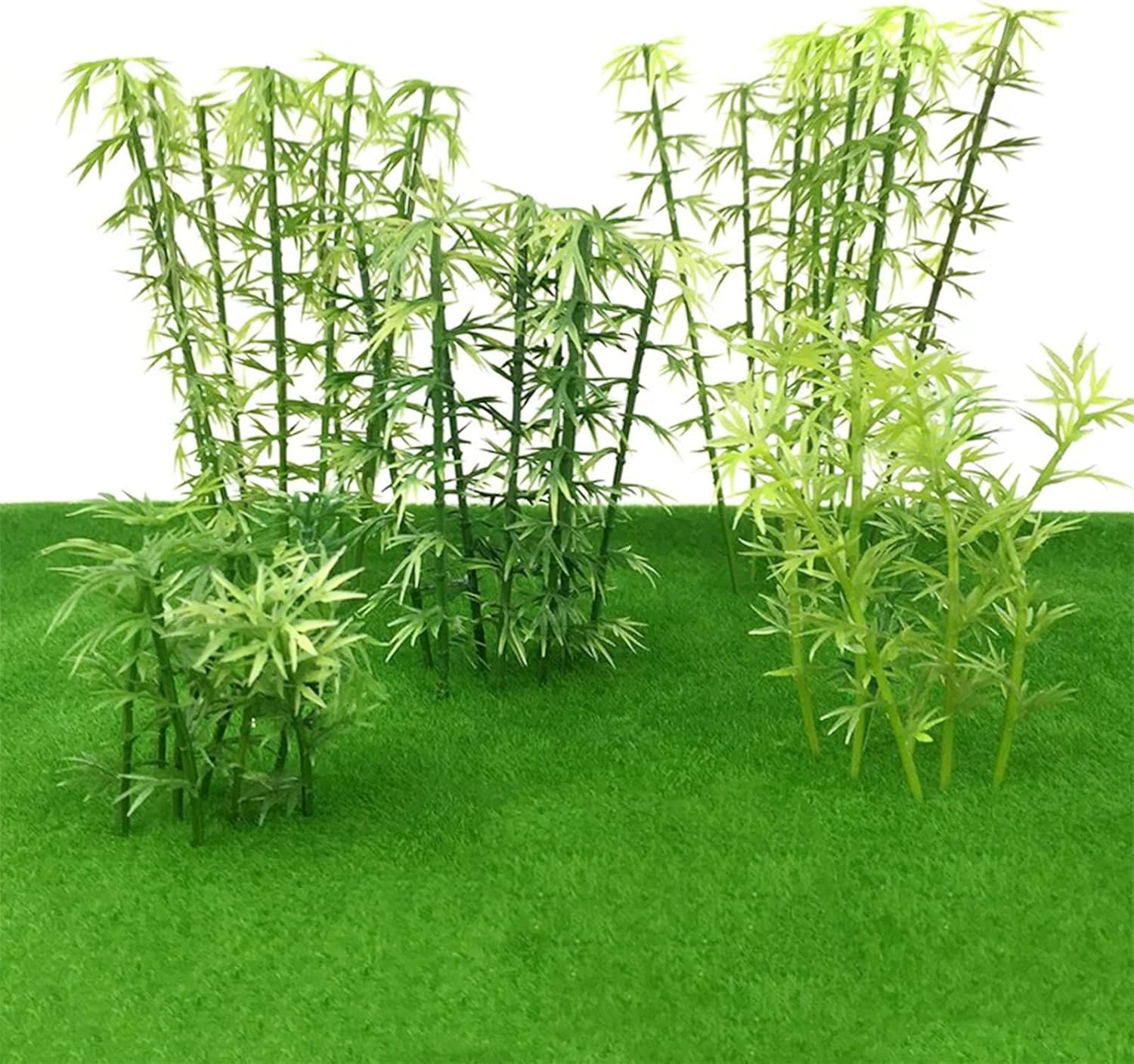 Woohome Model Miniature Bamboo Trees, Green Plastic Bamboo Trees for Building Model, Home Miniature Landscape Landform Diorama Project, 50 PCS, 5.9’’