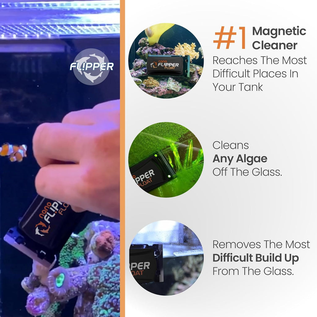 Flipper Magnetic Aquarium Glass Cleaner & Fish Tank Accessories | Effortless Algae Remover for Fish Tank (Nano)
