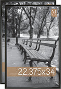 MCS Trendsetter 22.75x34 Poster Frame Black High-Gloss, Vertical & Horizontal Wall Hanging Large Picture Frame for Photos, Posters & Art Prints (2-Pack)
