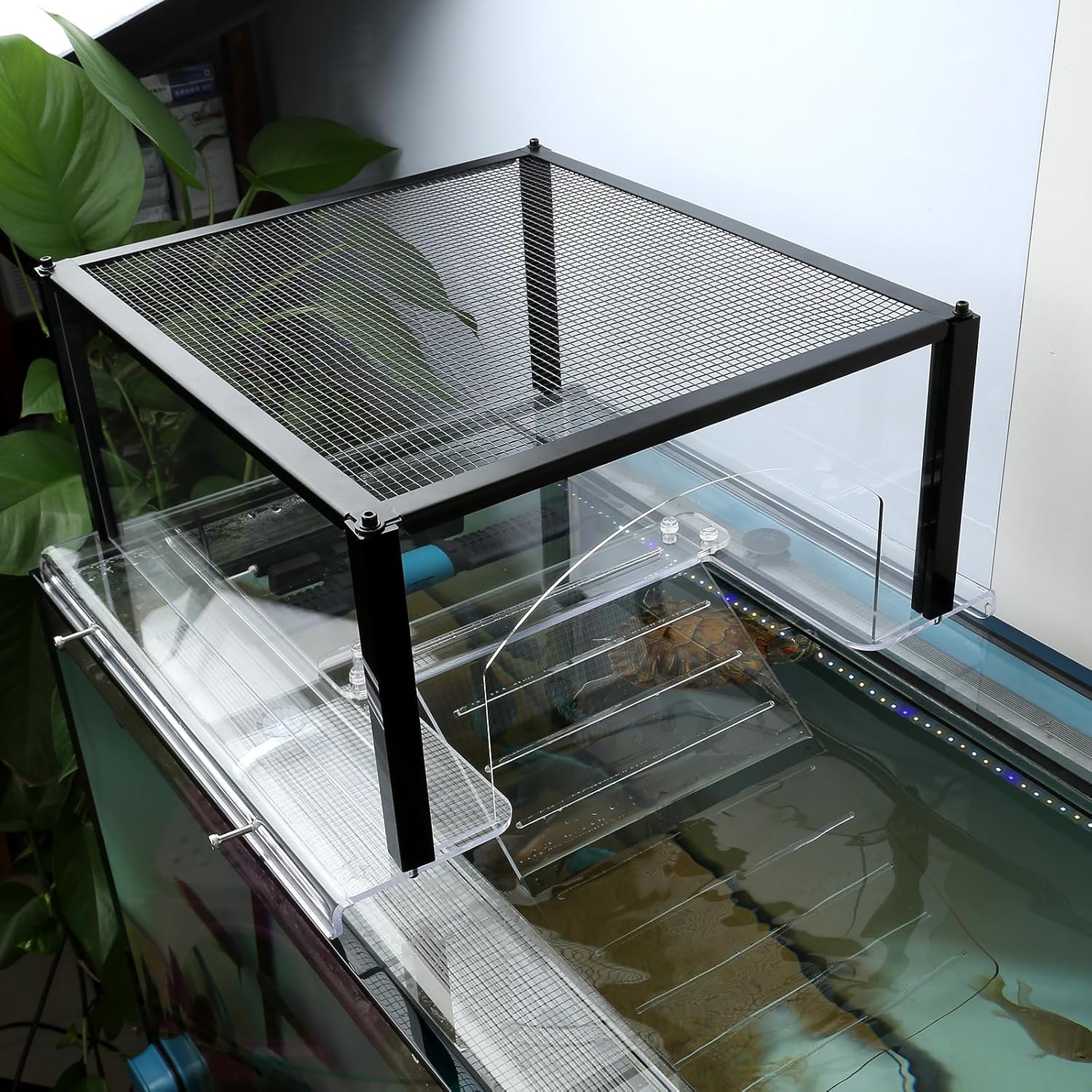 Turtle Topper Basking Platform for Aquatic Turtles 10/20/29/55 Gallon Tank, Aquatic Reptile Ramp Dock, Terrace, Accessories