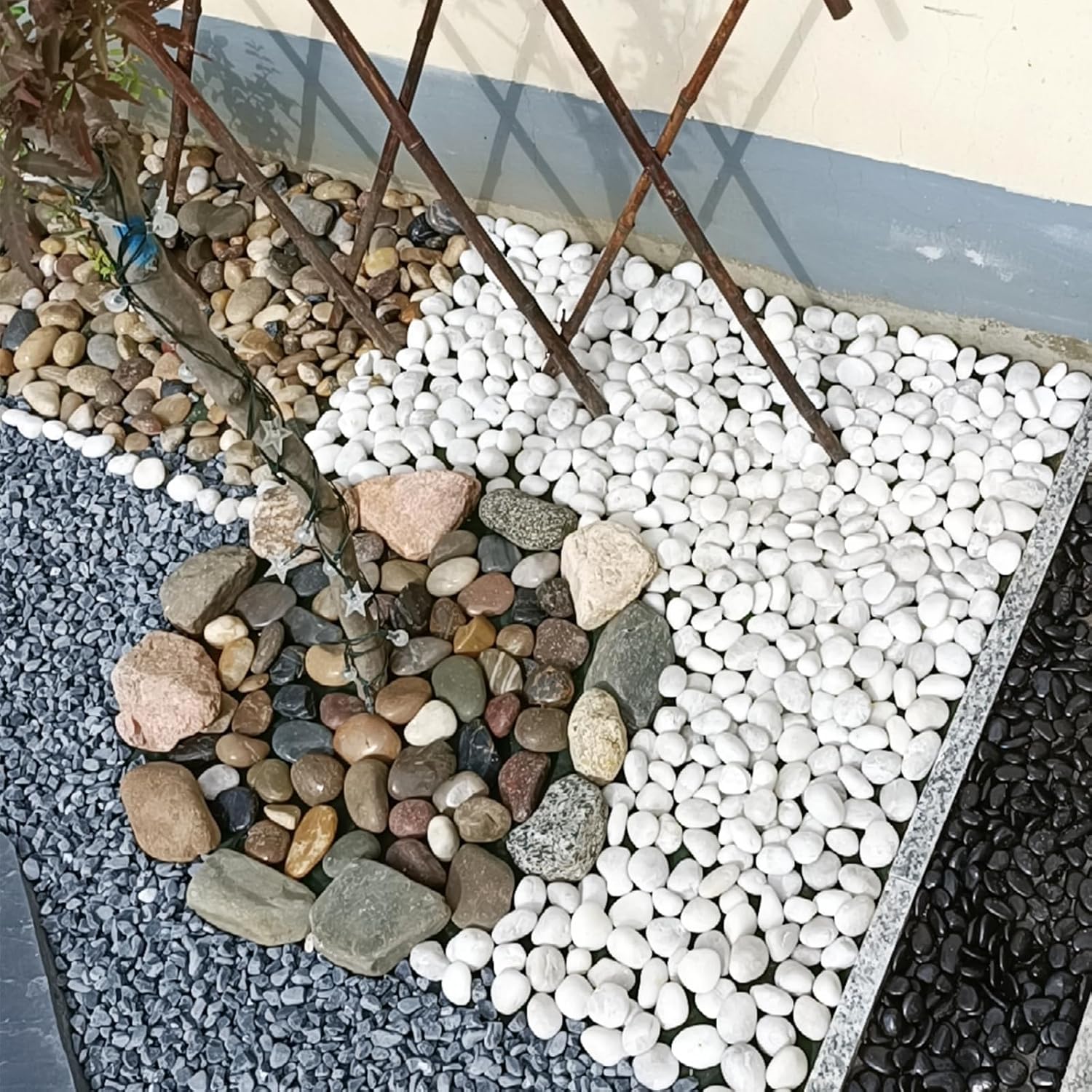 40 lbs Large White River Rocks for Landscaping, 2-3 Inch Decorative Polished Pebbles for Plants, Vase, Terrarium, Stones for Planter, Garden and Yard Paver