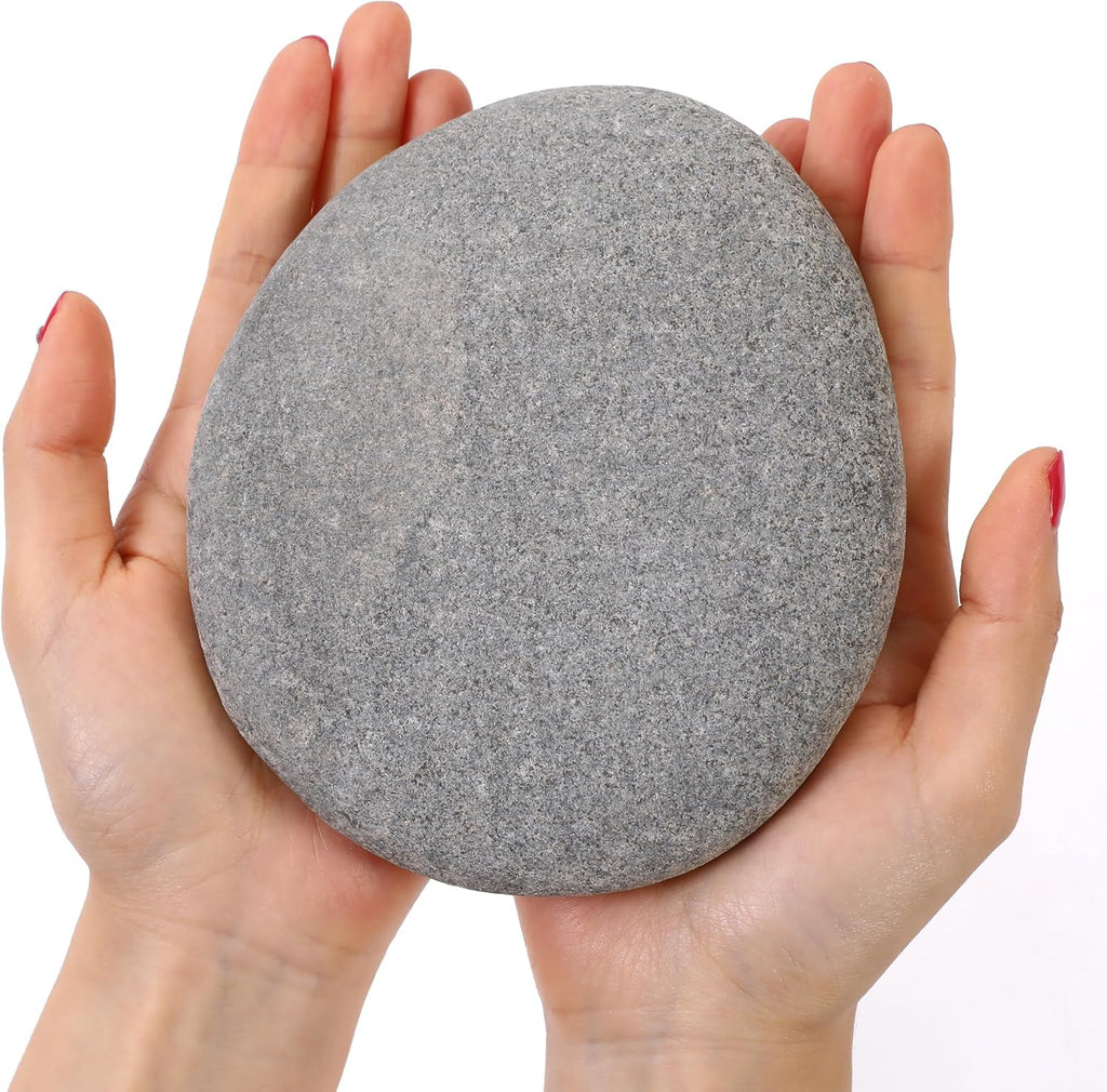 ROCART 6 PCS Extra Large Rocks for Painting, 5.5-6.5 Inches Flat Painting Rocks for Arts & Crafts, Natural Smooth River Rocks for Painting, Kindness Rocks, Decoration, DIY, Crafting Gift
