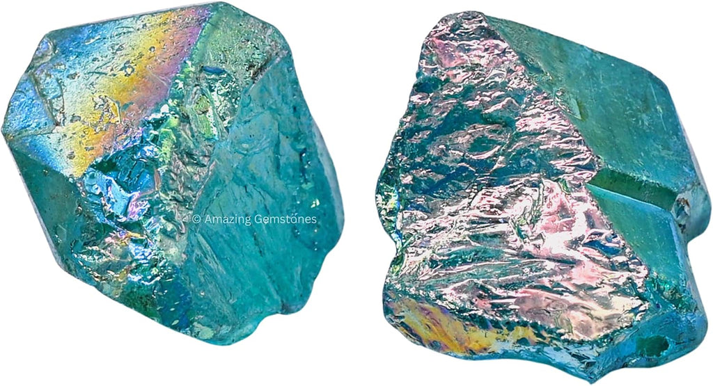 Amazing Gemstone Aqua Aura Quartz Raw Crystals and Healing Stones, Natural Rocks for Meditation and DIY Raw Stones and Crystals (1 lb)