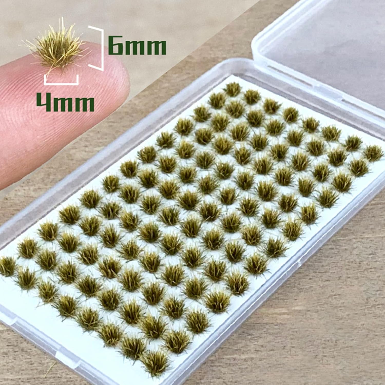Woohome 208 PCS Static Grass Tuft Green Model Grass Tufts Terrain Model Kit Static Scenery Model Miniature Shrubs Bushes for Train Landscape Railway Artificial Grass Modeling