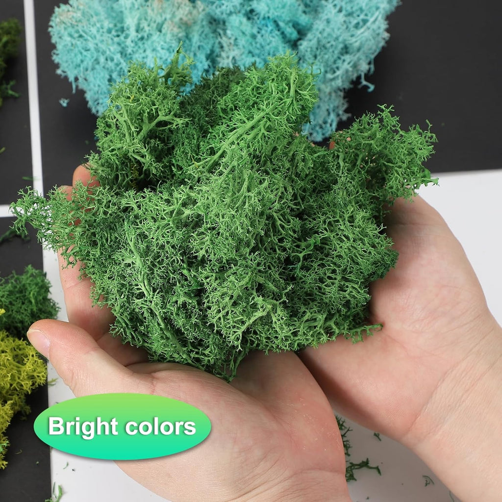 uxcell Preserved Reindeer Moss, 17.6oz Fake Moss for Crafts Artificial Dried Moss for Decoration Terrariums Potted Plants, Light Pink