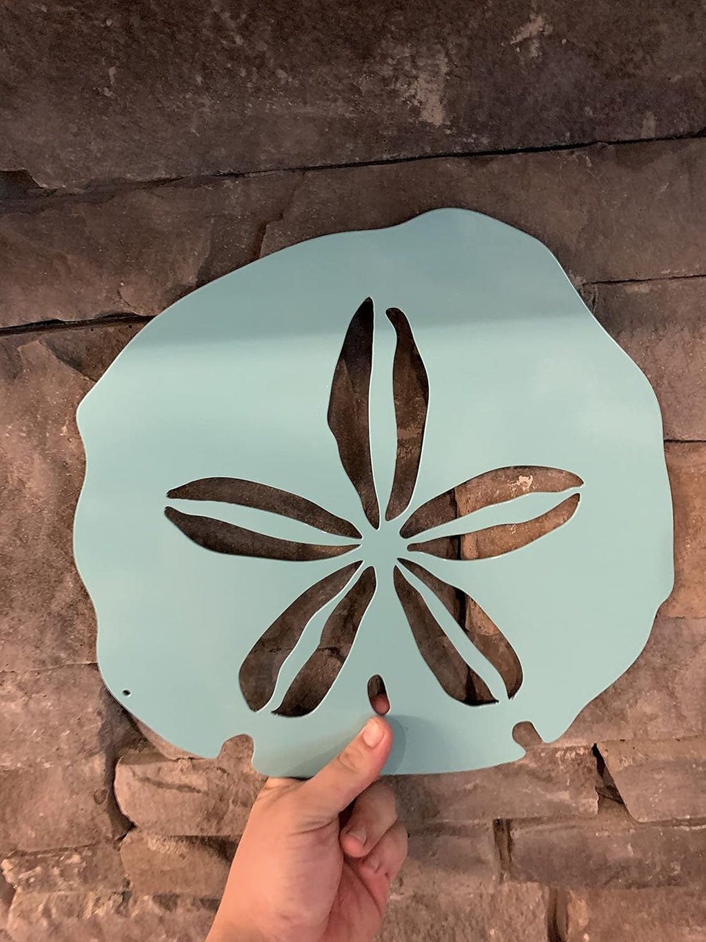 Riverside Designs Coastal Sand Dollar Ocean Beach Metal Art Steel Wall Decor (12", Seafoam)