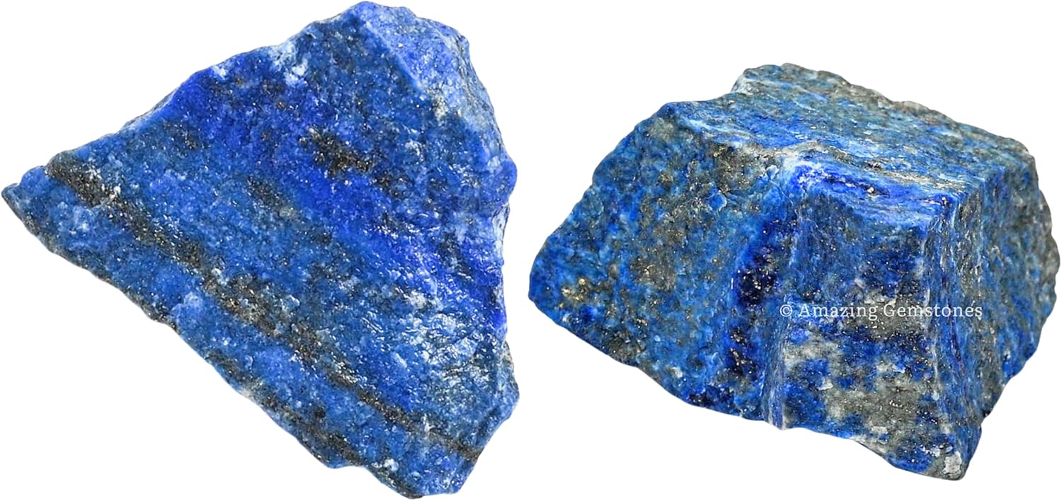 Amazing Gemstone Lapis Lazuli Raw Crystals and Healing Stones, Natural Rocks for Tumbling and DIY Raw Stones and Crystals (1 lb)