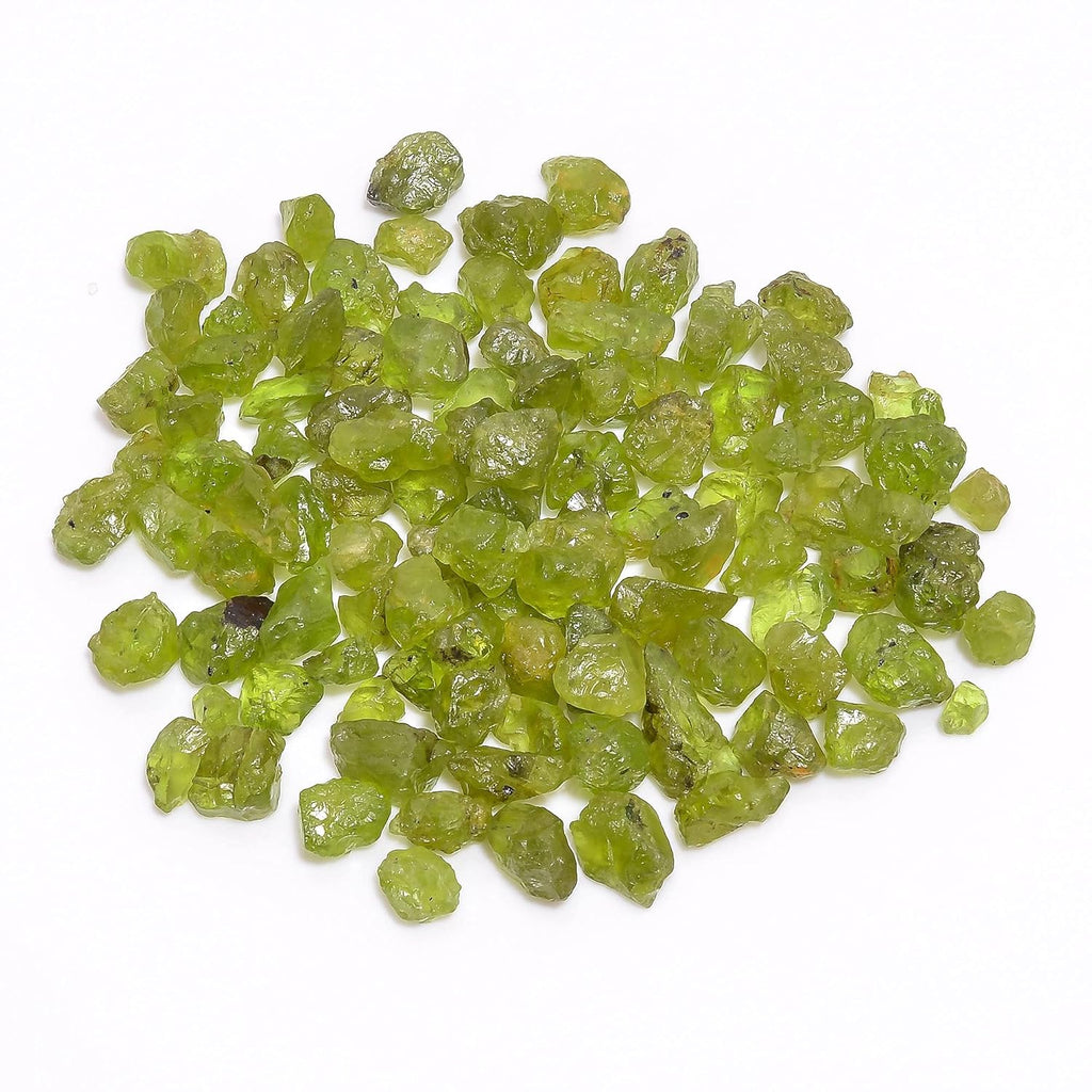 GEMKORA™ 100 carats Raw Green Peridot Crystals, Wholesale Lot, Natural Gemstone, Rough Crystals, Rock Stones, Jewelry Making Supplies, DIY & Crafts, August Birthstone, 5 to 8 mm