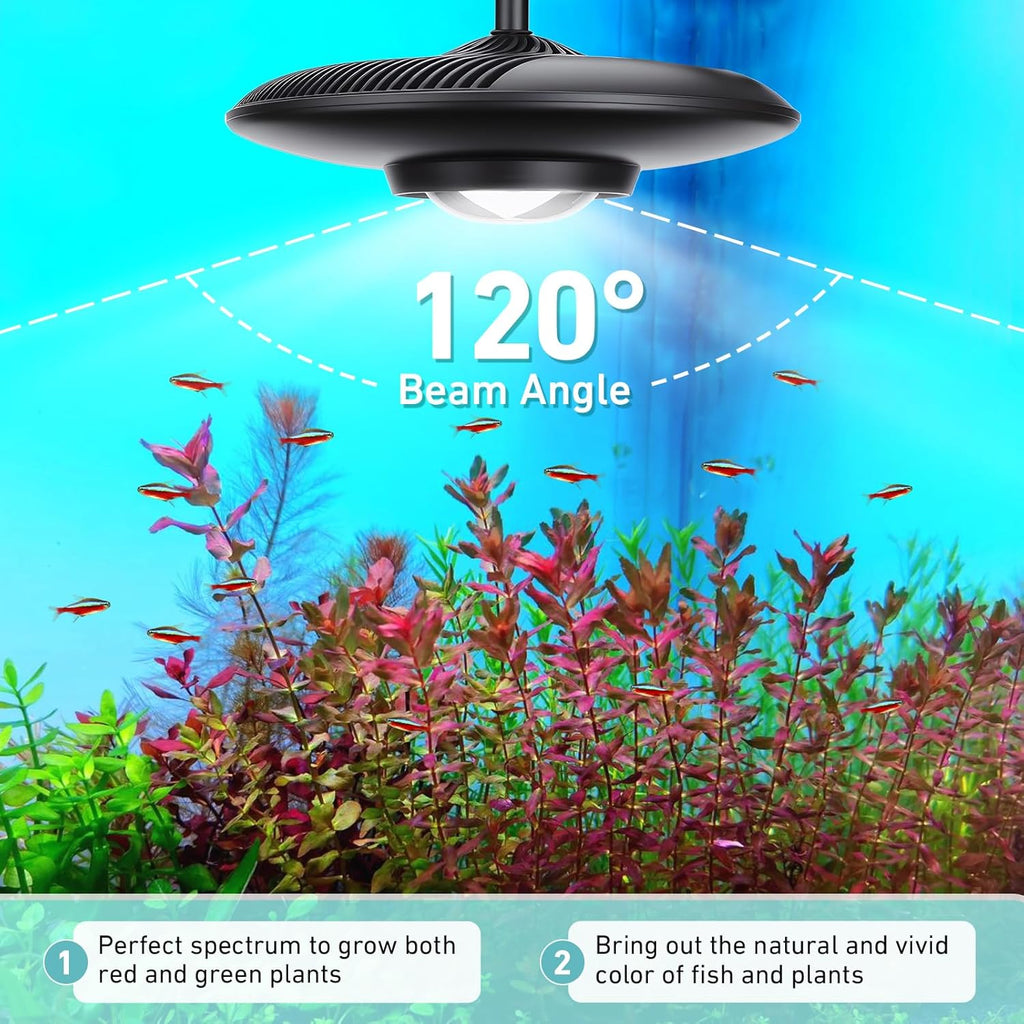 hygger 95W High PAR Aquarium LED Light, 5 Adjustable Brightness Full Spectrum Fish Tank Light Aquarium Lamp & Stand Kit Ideal for Aquascaping Planted Tank Fish Display Shrimp Tank Paludarium