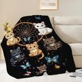 Cat Blanket Cute Cartoon Cat Throw Blanket Gifts for Girls Women Adults Men Kids Boys Super Soft Cozy Plush Fluffy Fuzzy Fleece Blanket Home Decor 50''X60''