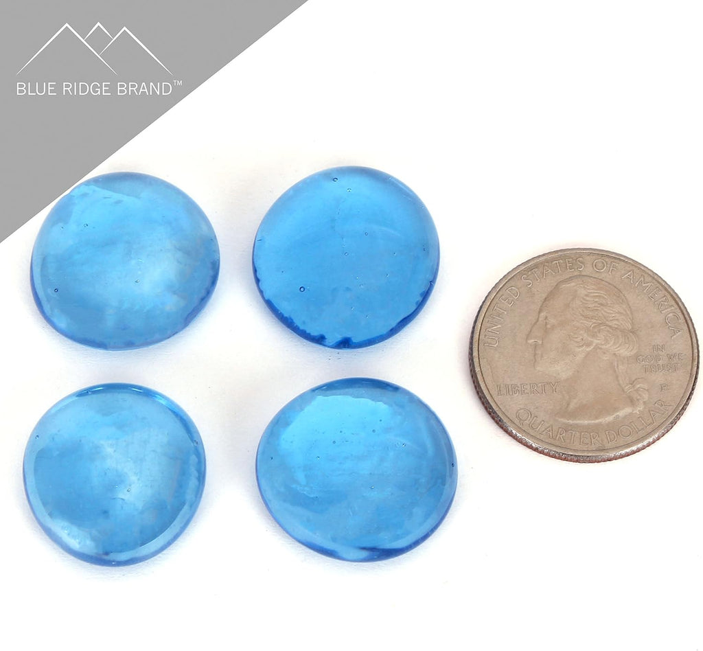 Reflective Fire Pit Glass Beads - Professional Grade Fire Glass for Fire Pit - 3/4" Firepit Glass Rock - Glass Stones - Gas & Propane Fireplace Glass (10 Pound, Light Blue)