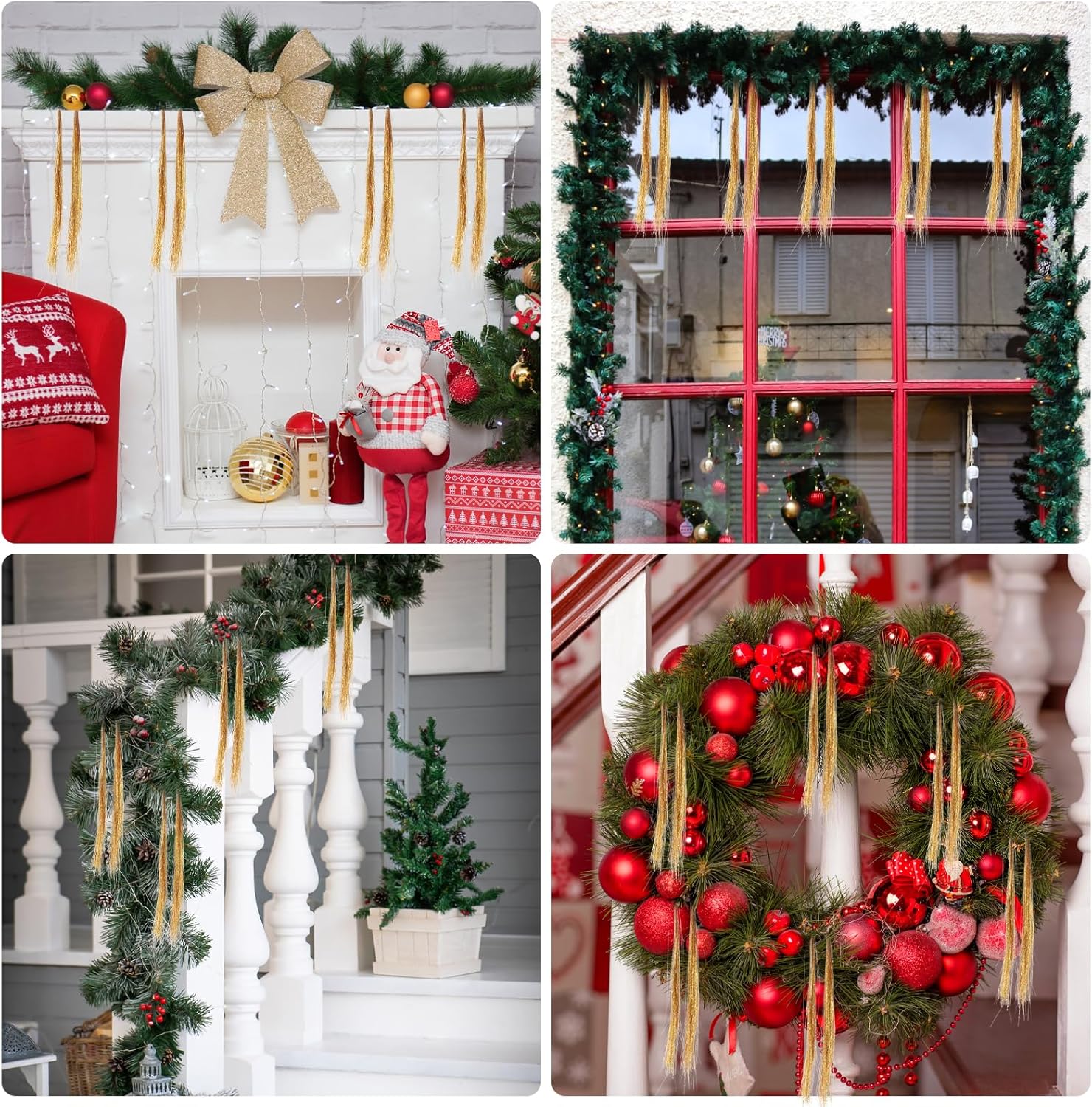 3000pcs Christmas Icicle Tinsel,18in Gold Foil Fringe Tinsel Strand Icicle Tinsel Christmas Tree Tinsel for Christmas Holiday Decor Birthday Supplies