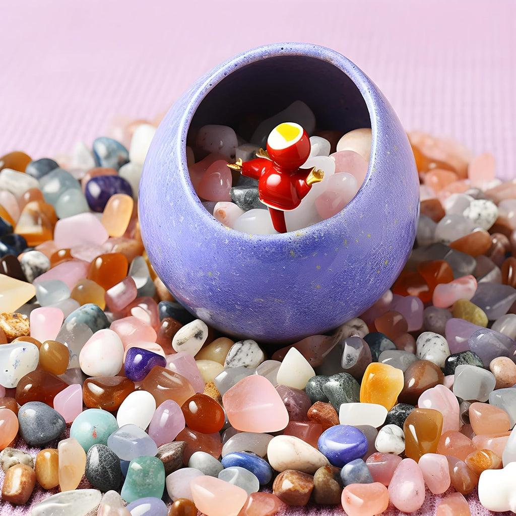 Polished Mixed Crystal Chips 200 Pcs - 0.3" Tumbled Stone Chips Crushed Sea Glass Stones Healing Reiki Crystal Making Home Decoration