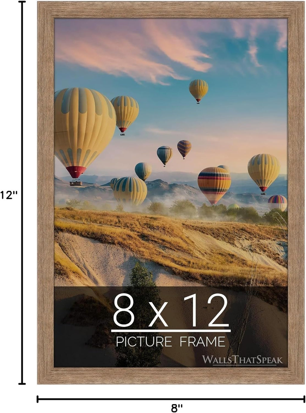 wallsthatspeak 8x12 Brown Barnwood Picture Frame for Puzzles Posters Photos or Artwork