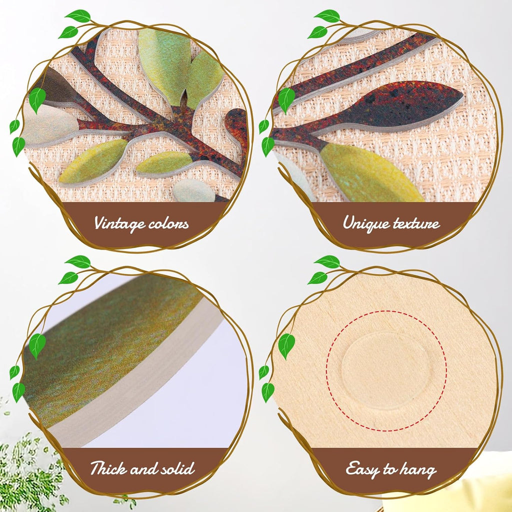 Zzbakress 2 Pcs Colorful Tree Leaf Wall Art Decor Vine Home Wall Decor Olive Branch Leaf Wall Decoration Large Wall Decor for Bedroom, Living Room, Wall Sculptures Indoor Outdoor (Unique)