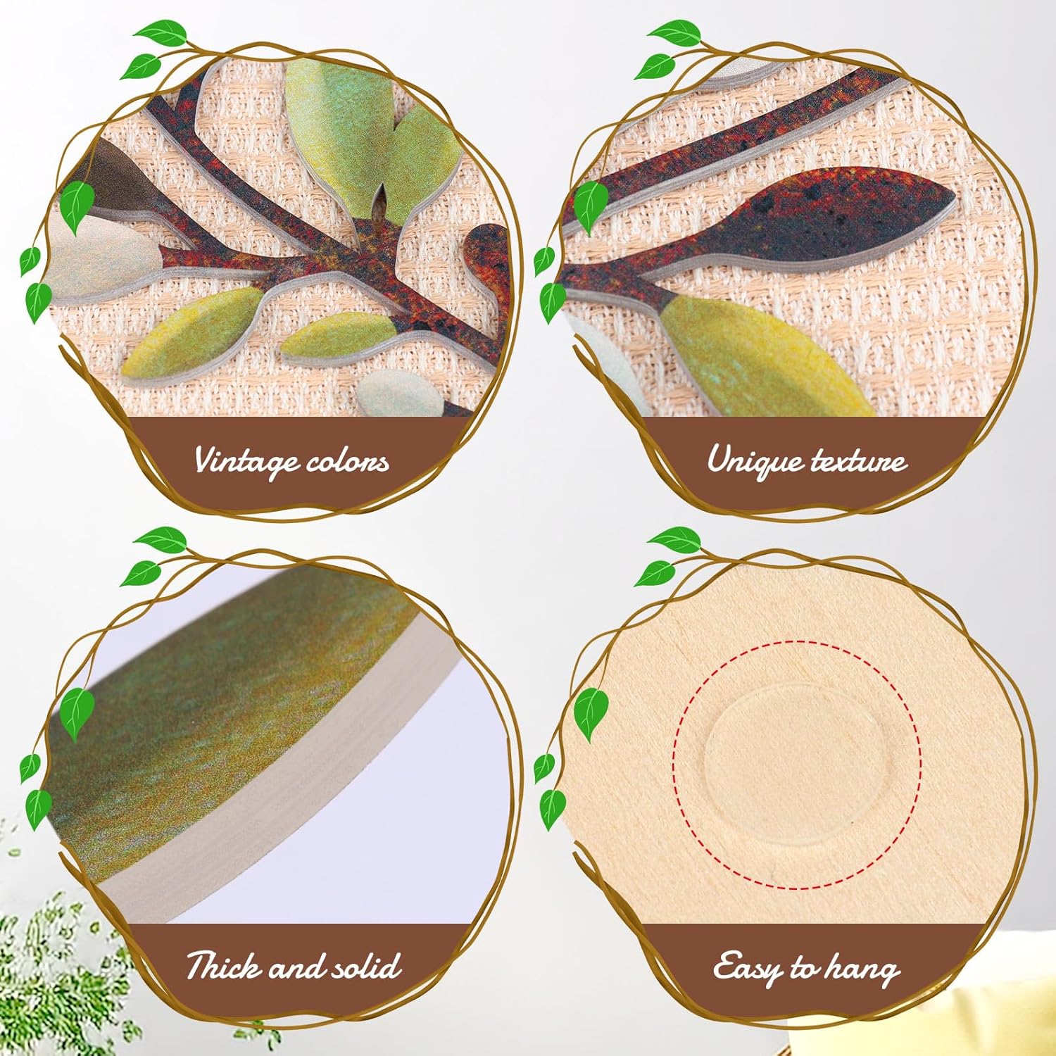 Zzbakress 2 Pcs Colorful Tree Leaf Wall Art Decor Vine Home Wall Decor Olive Branch Leaf Wall Decoration Large Wall Decor for Bedroom, Living Room, Wall Sculptures Indoor Outdoor (Unique)
