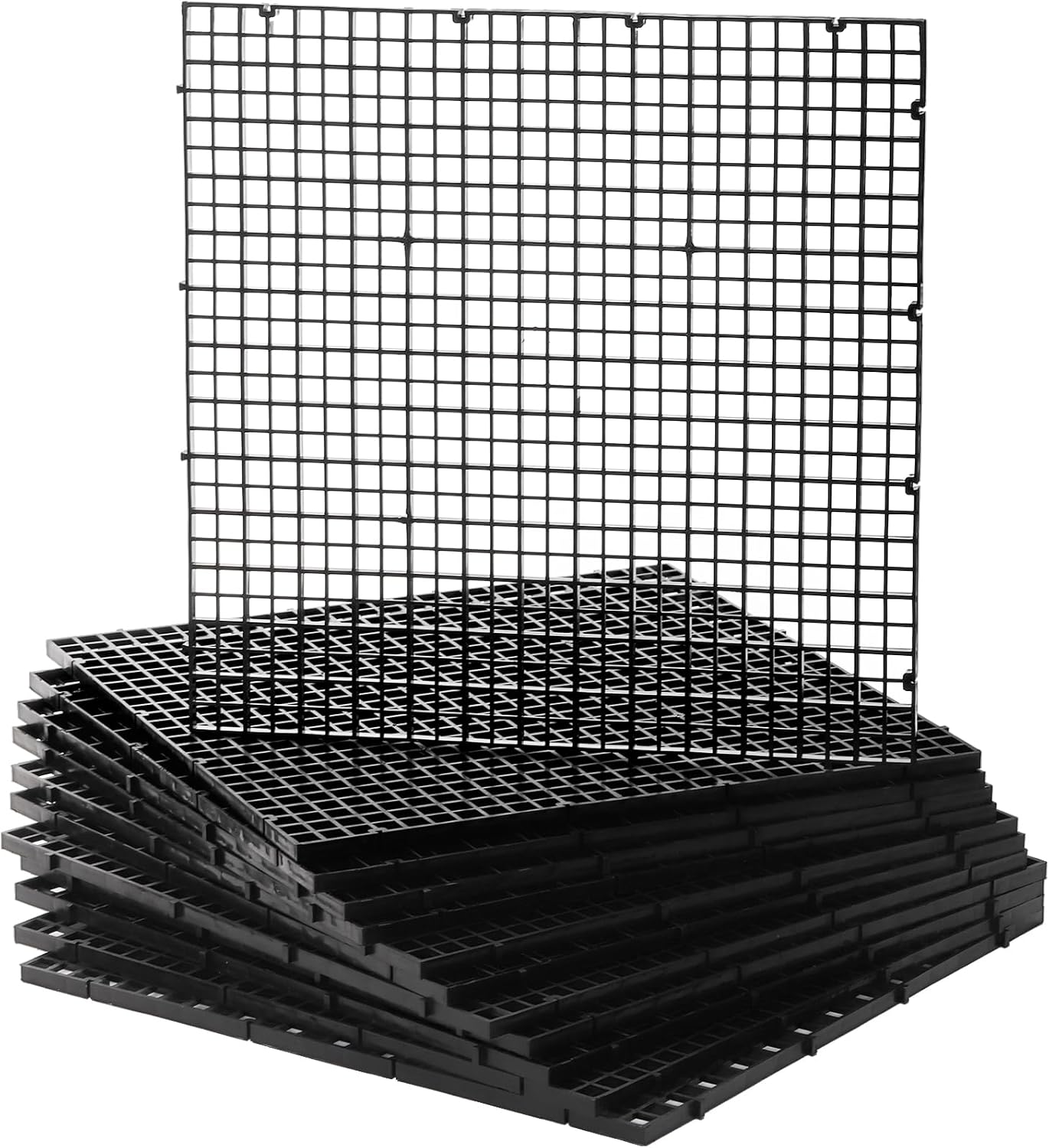 Okllen 12 Pack Aquarium Fish Tank Divider Plastic Egg Crate, Bottom Tray Grid Isolation, Plastic Egg Crate Grid Divider Tray for Mixed Breeding Light Diffuser