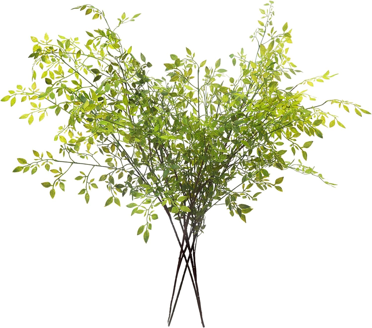 Melorca&Guilla Artificial Plants,4PCS 43.3" Green Nandina Faux Branches for Vase,Faux Greenry Stems Fake Plants for Shop Garden Office Home Décor