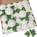 AmyHomie Artificial Flower 50pcs Real Looking Fake Roses w/Stem for DIY Wedding Bouquets Centerpieces Arrangements Party Baby Shower Valentines Day Christmas Tree Decorations