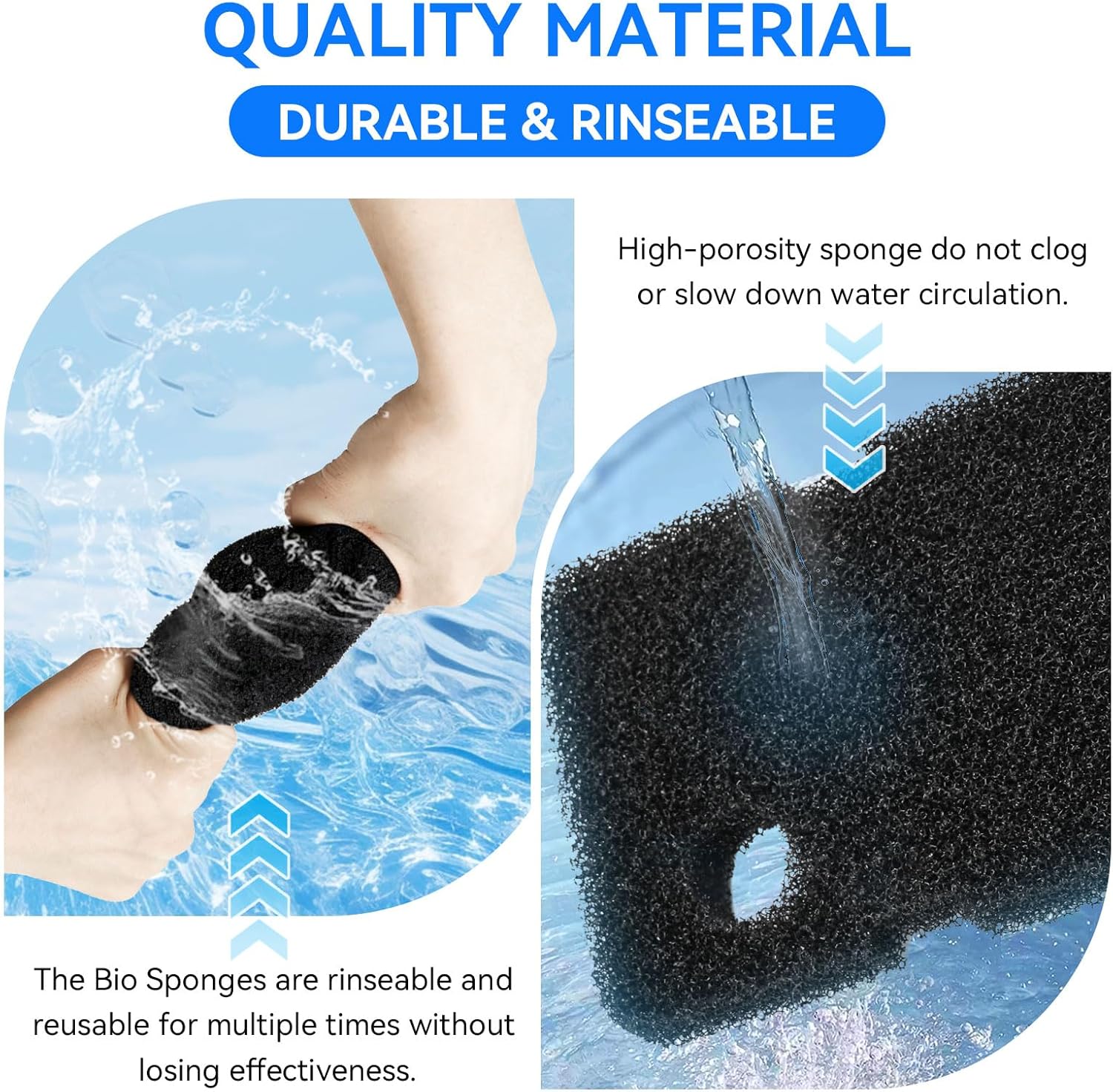 Canister Filter Media Replacement for Penn Plax Cascade 1200/1500 CCF4UL/CCF5UL Replacement Canisters Filters Bio Sponges for Aquariums Fish Tank Turtle Tank Filter Parts 2-Pack Black