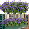 20 Bundles Artificial Flowers, Fake Artificial Greenery UV Resistant No Fade Faux Plastic Plants for Wedding Bridle Bouquet Indoor Outdoor Home Garden Kitchen Office Table Vase (Purple)