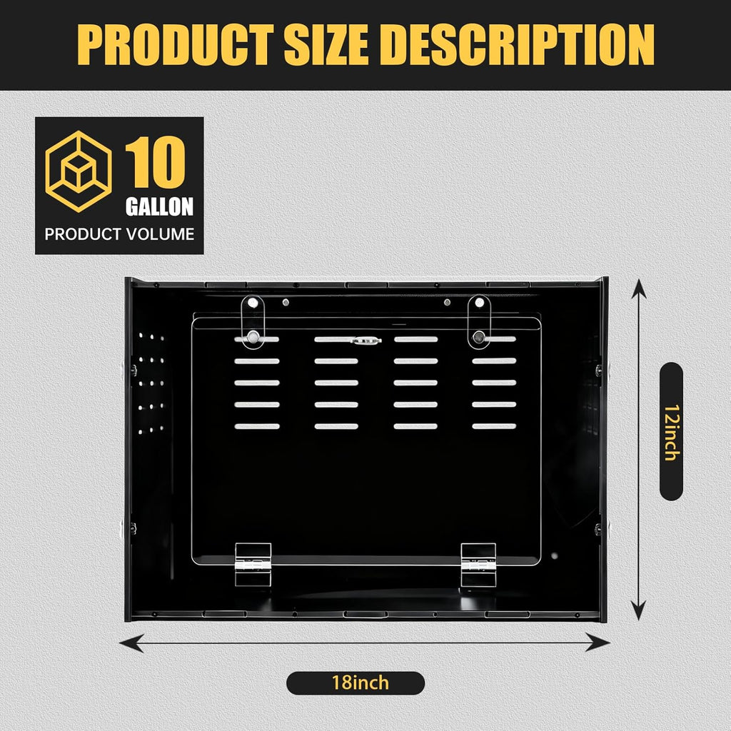 10 Gallon Reptile Tank – Reptile Enclosure for Leopard Geckos, Snakes & Bearded Dragons – Lizard Tank, Hermit Crab & Gecko Habitat