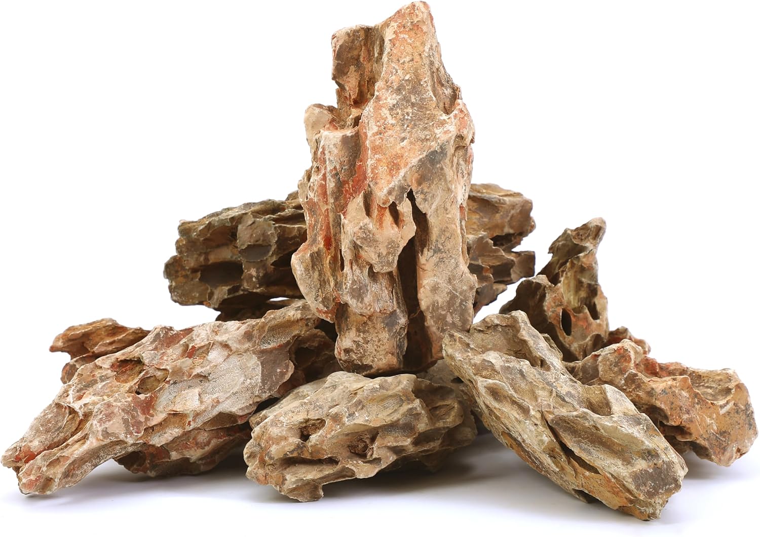 2-4 Inches Natural Dragon Stone 10 PCS Aquarium Rocks for Aquascaping, Aquarium Landscaping, Terrariums, Fish Tank Decoration, Vivariums, Paludarium, Reptile and Amphibian Enclosures
