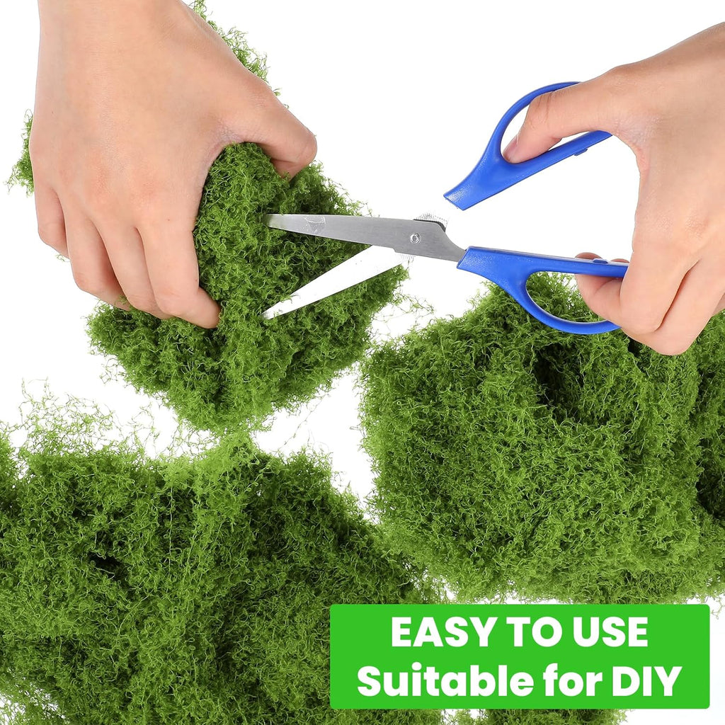 Kifmurase Fake Green Moss for Potted Plants Indoor, 17.6OZ Artificial Moss for Crafts, Faux Grass Decor for Fairy Garden, DIY Table Centerpieces Decor, Fairy Garden Floral Model Making, Walls