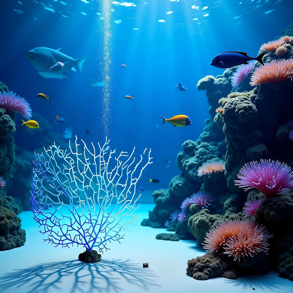 Blue Artificial Coral Branch Faux Aquariums Ornament Fish Tanks Landscape Sea Fan Decorations Artificial Coral Branch Aquarium Décor